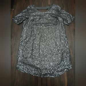 torrid Silver Sequin Short-Sleeve Tunic